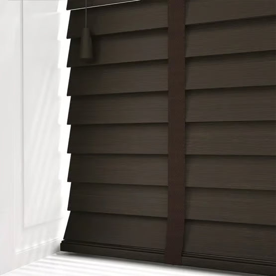 Made to Order Blinds Bamboo Smoked Walnut with Walnut Tapes Wooden Venetian Blinds (Copy)