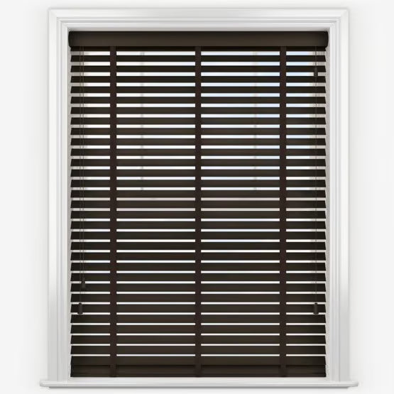 Made to Order Blinds Bamboo Smoked Walnut with Walnut Tapes Wooden Venetian Blinds (Copy)