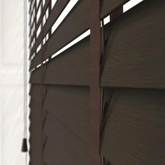 Made to Order Blinds Bamboo Smoked Walnut with Walnut Tapes Wooden Venetian Blinds (Copy)