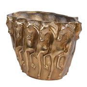 Antique Brass Horse Vase