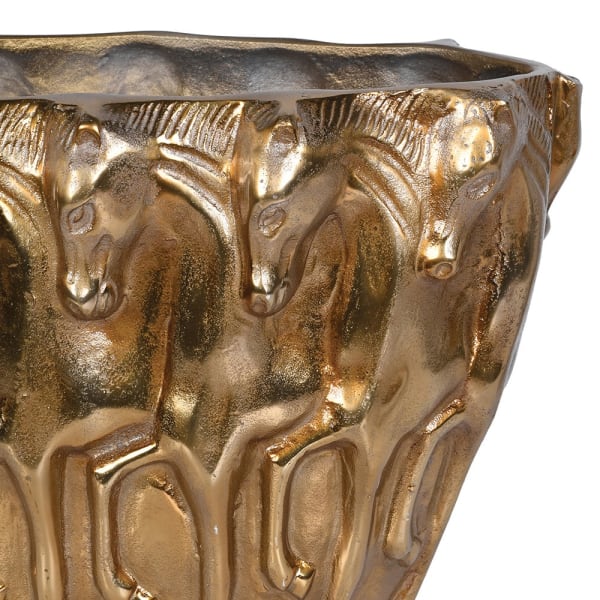 Antique Brass Horse Vase