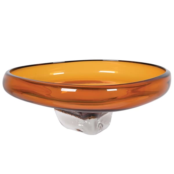 Amber Glass Decor Bowl