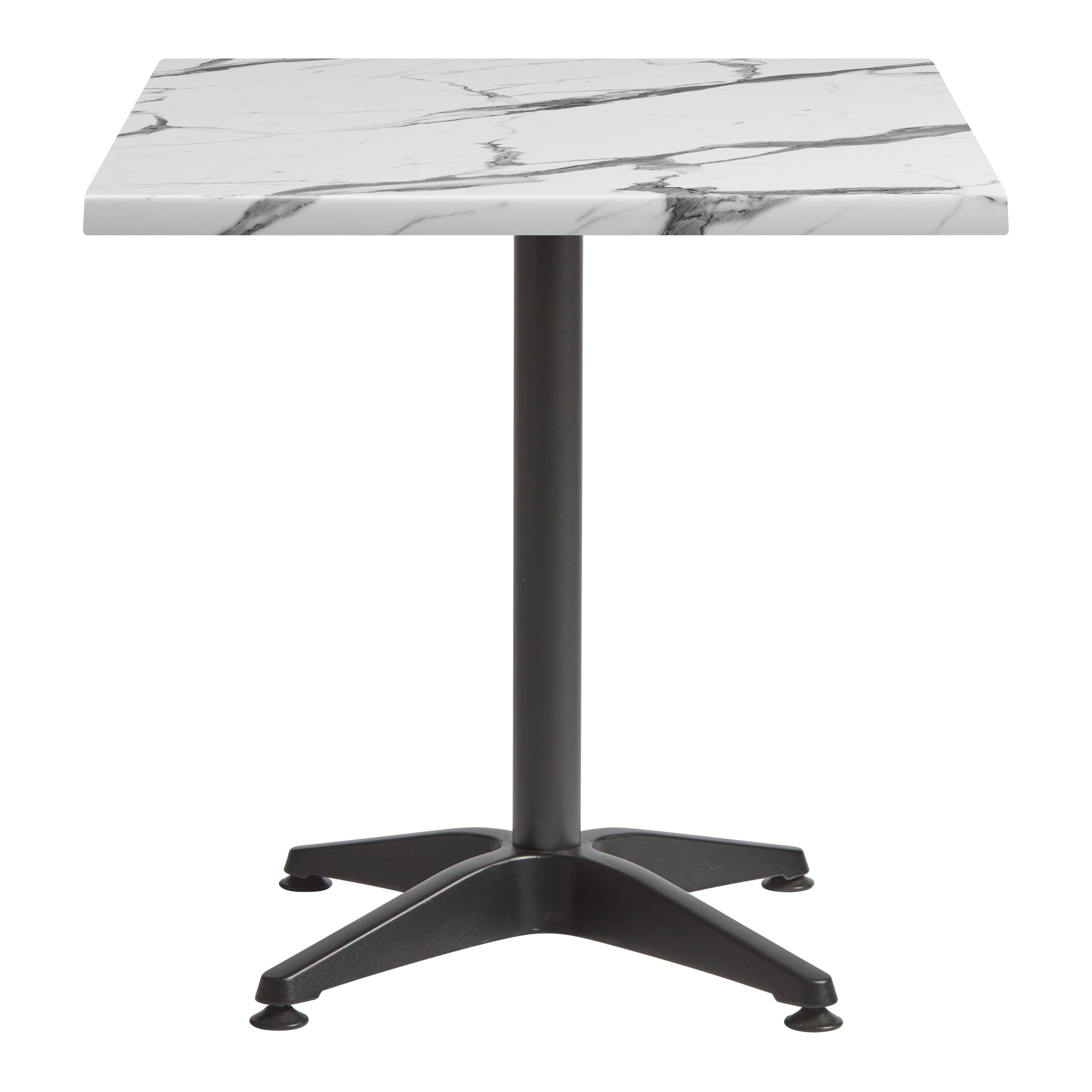 Enduratop Complete Dining Table - 70x70cm Square - Carrara Marble with Alby Black Base