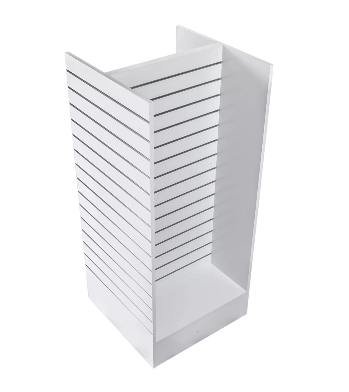 White double sided H slatwall retail gondola display unit
