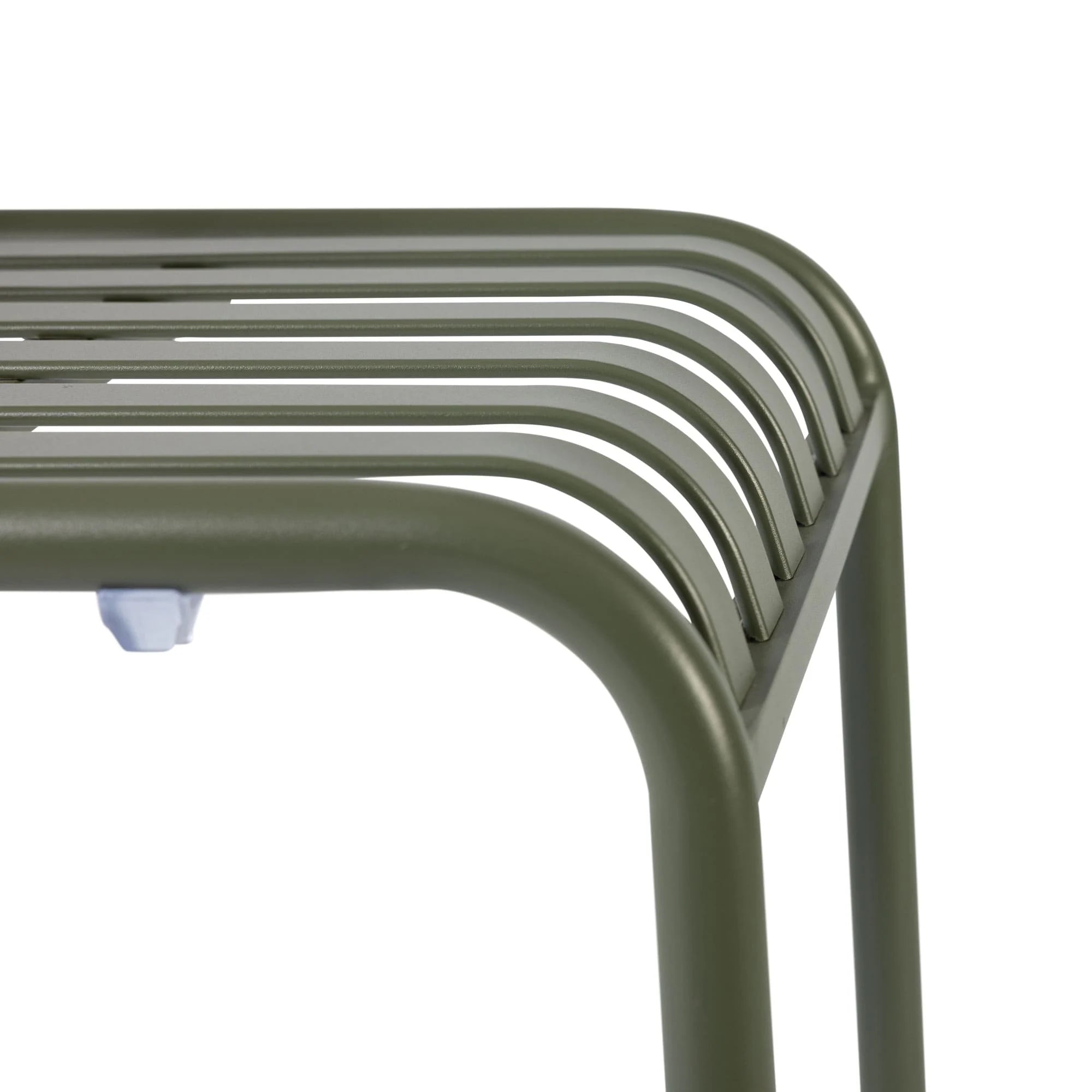 Commercial Henley Side Chair in Pine Green featuring a lightweight powder-coated aluminium frame, ergonomic slatted design and stackable construction for hospitality, restaurant, hotel, café and outdoor seating applications.