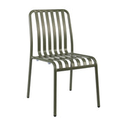 Commercial Henley Side Chair in Pine Green featuring a lightweight powder-coated aluminium frame, ergonomic slatted design and stackable construction for hospitality, restaurant, hotel, café and outdoor seating applications.