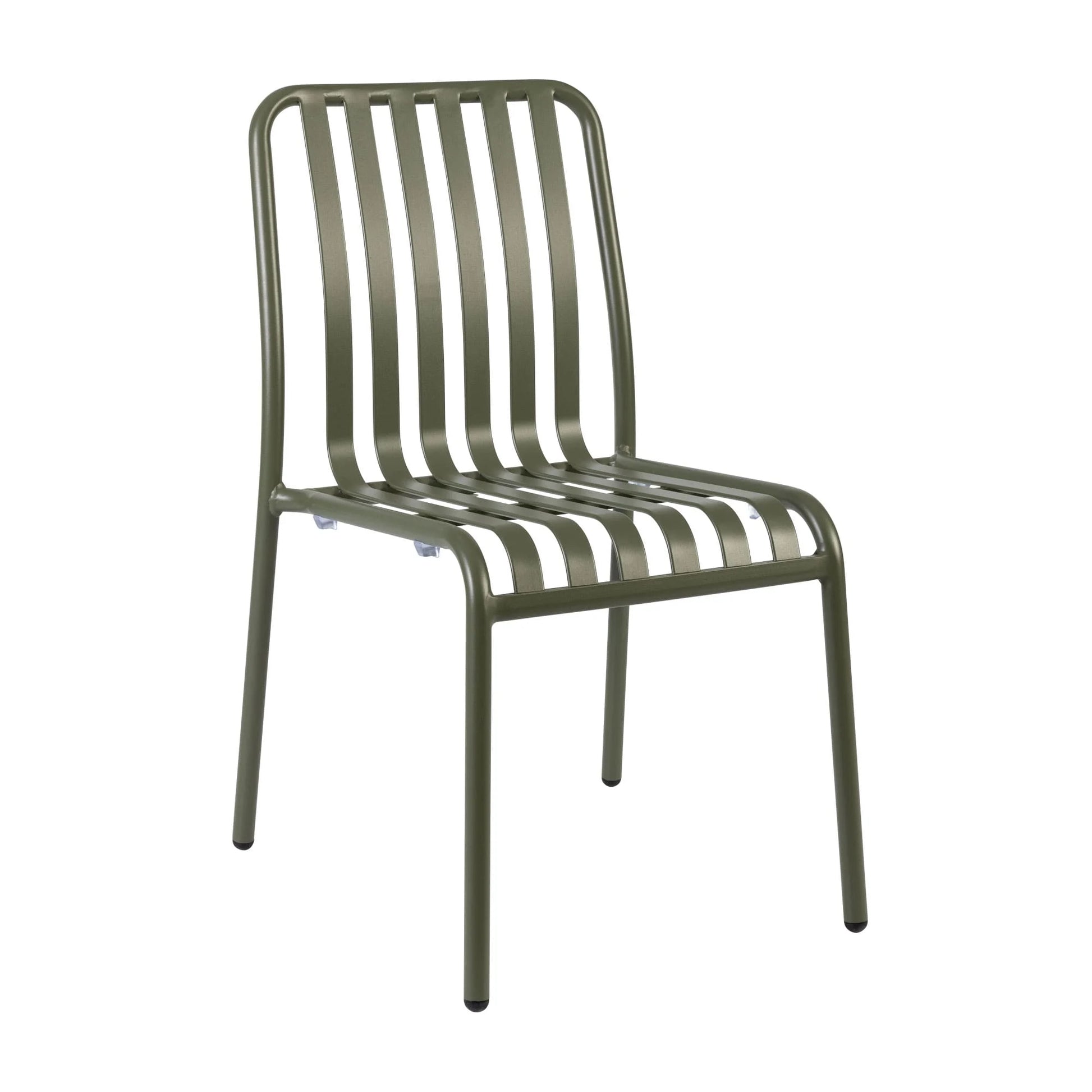 Commercial Henley Side Chair in Pine Green featuring a lightweight powder-coated aluminium frame, ergonomic slatted design and stackable construction for hospitality, restaurant, hotel, café and outdoor seating applications.