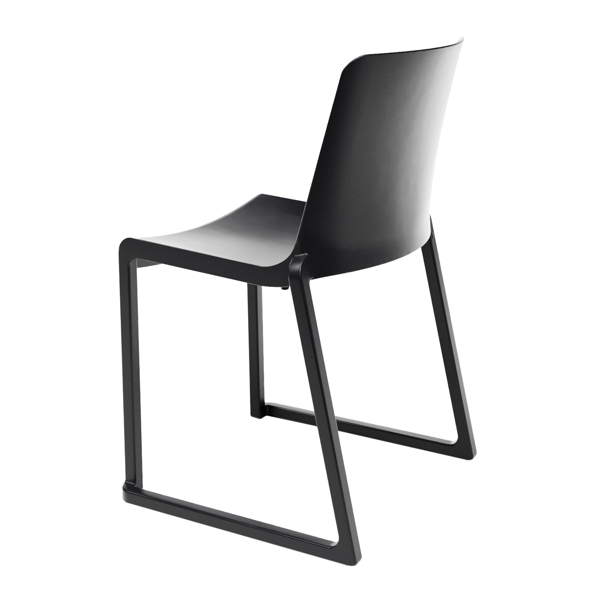 Kasar Set - 20x Black Stacking Side Chairs & Storage Trolley featuring sleek black stacking chairs with modern design and durable construction ideal for commercial interiors and hospitality settings.