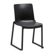 Kasar Set - 20x Black Stacking Side Chairs & Storage Trolley featuring a sleek, durable black side chair designed for commercial use with stacking and easy storage capability.