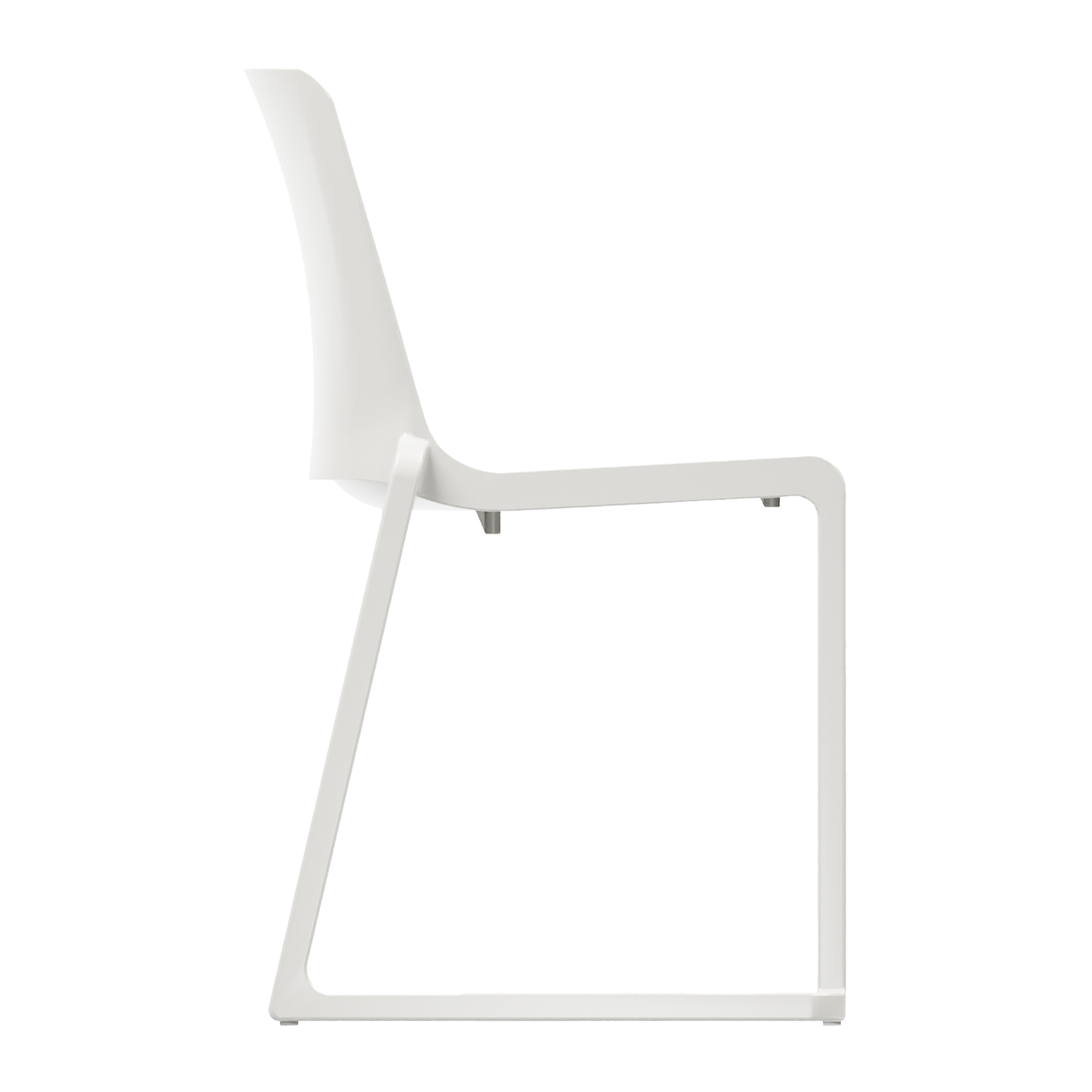 Kasar Set - 20x White Stacking Side Chairs & Storage Trolley featuring sleek, modern white stacking side chairs designed for commercial interiors and high-traffic environments.