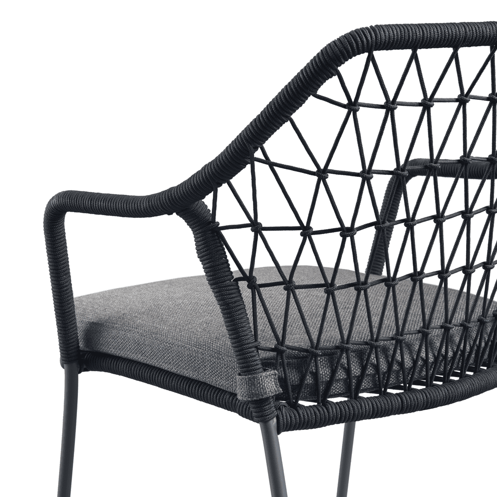 Klein Stacking Arm Chair With Cushion - Anthricite Grey