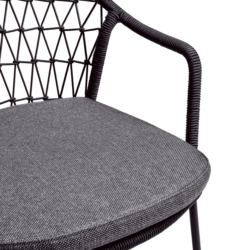 Klein Stacking Arm Chair With Cushion - Anthricite Grey