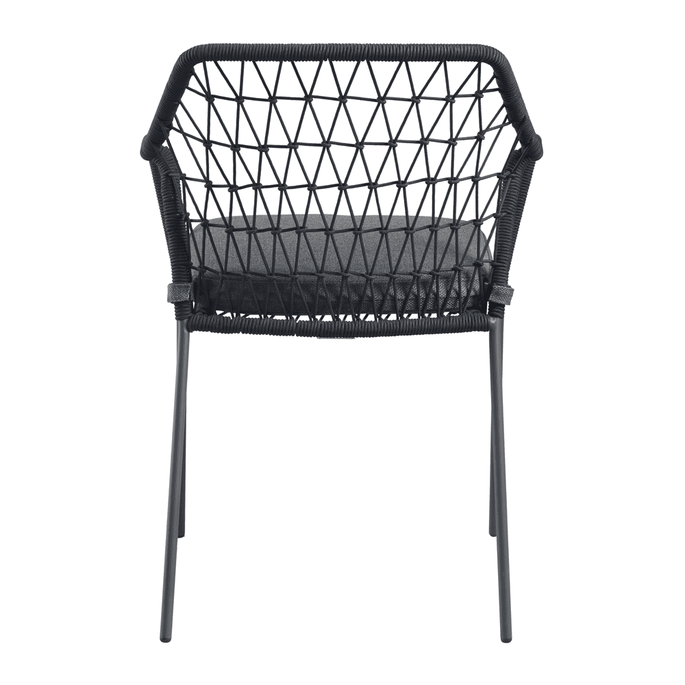 Klein Stacking Arm Chair With Cushion - Anthricite Grey