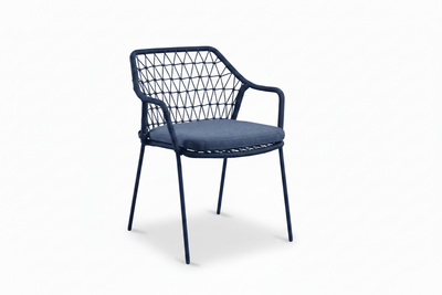 Klein Stacking Arm Chair With Cushion - Indigo Blue