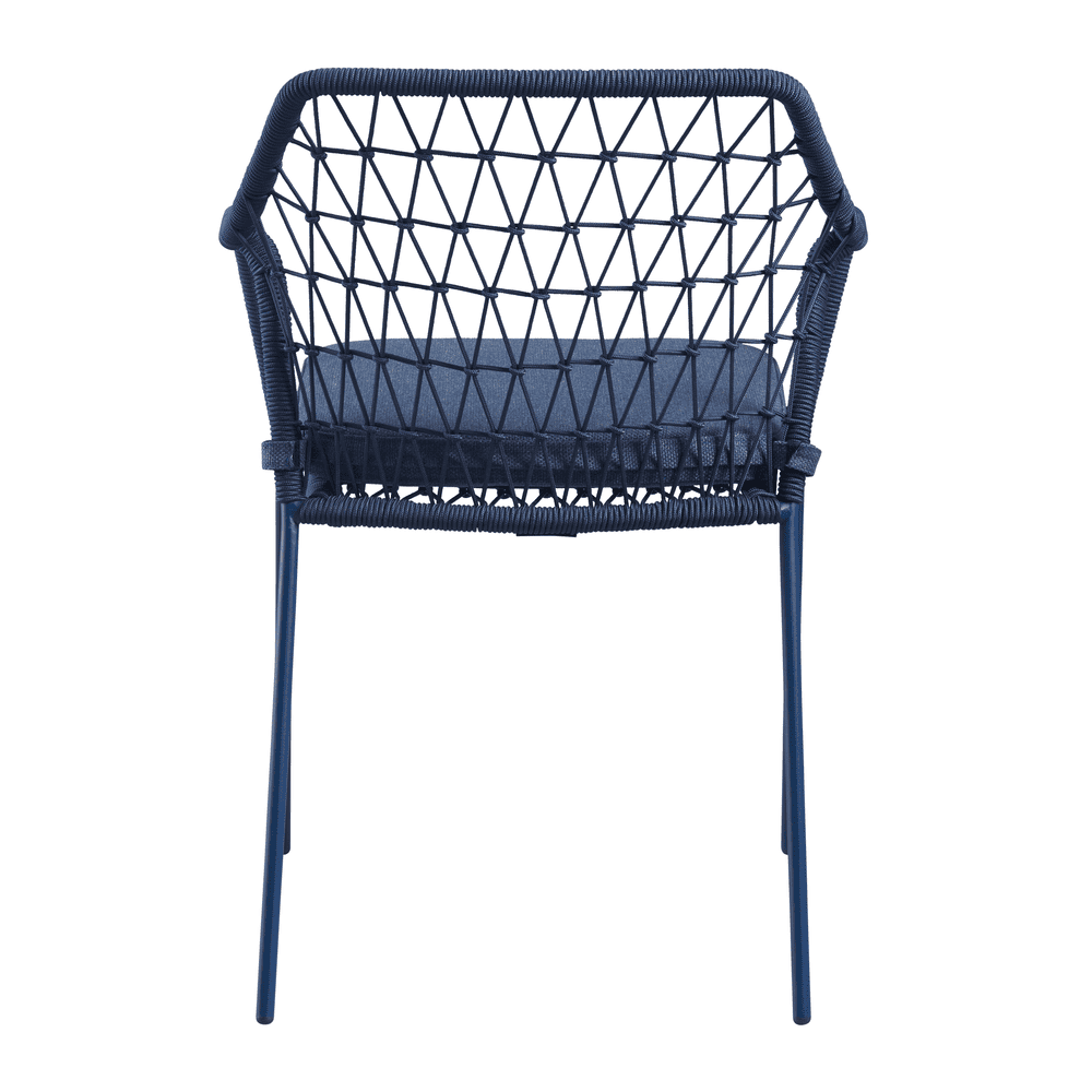 Klein Stacking Arm Chair With Cushion - Indigo Blue
