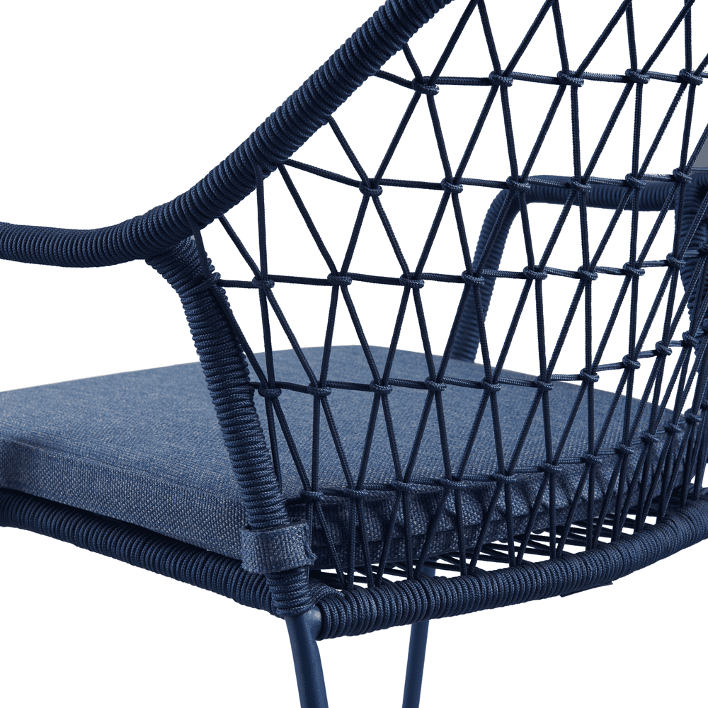 Klein Stacking Arm Chair With Cushion - Indigo Blue