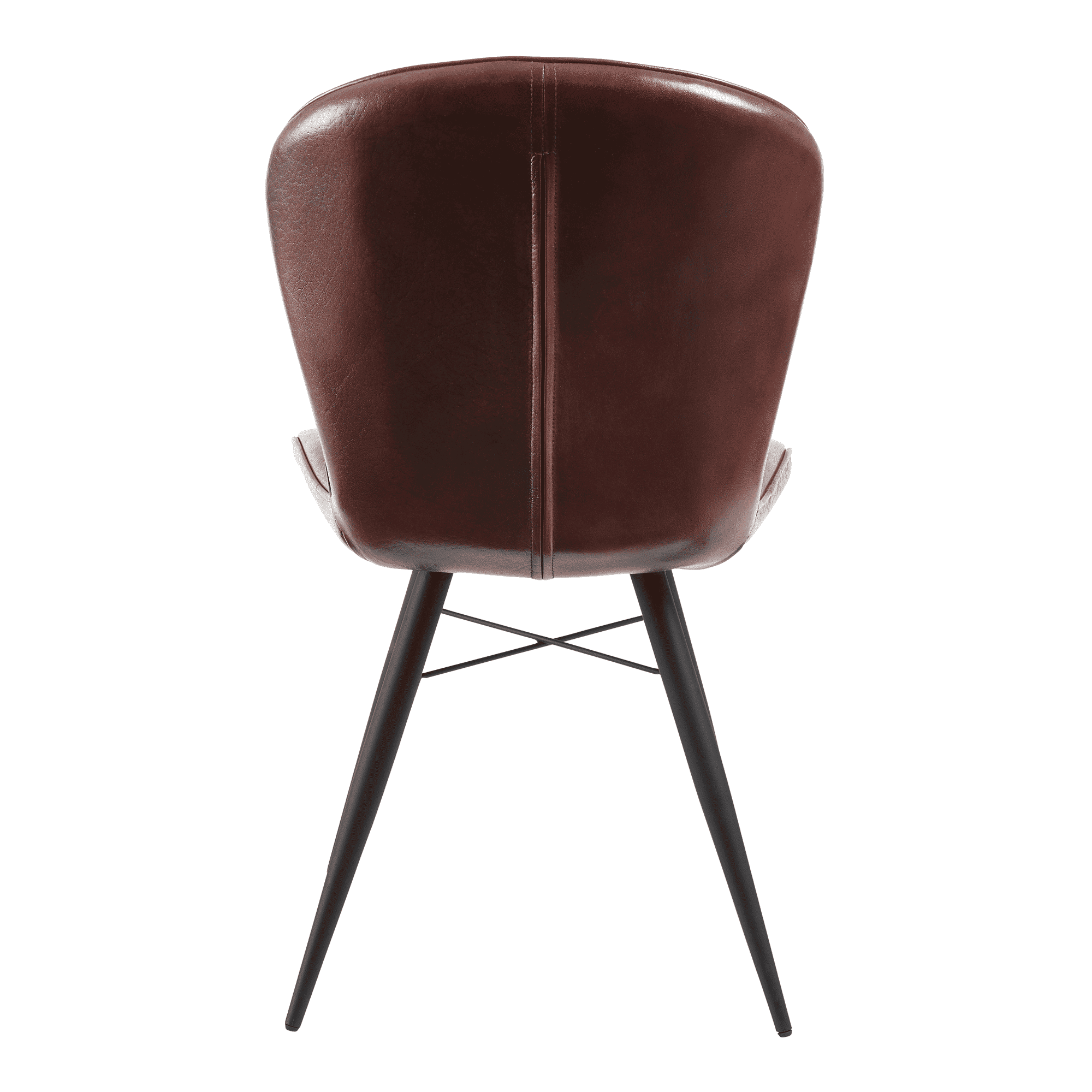 Lars Side Chair - Genuine Claret Red Leather featuring a smooth claret red leather backrest with sleek black tapered legs designed for commercial and hospitality interiors.