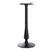 Manor candelabra table base with powder-coated steel construction, decorative pedestal design, adjustable feet, and commercial-grade durability for restaurants, pubs, cafés, hotels, bars, and hospitality interiors. Black table base on a white background