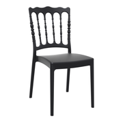 Napoleon Stacking Side Chair - Black featuring a classic spindle back design with modern durable construction, ideal for commercial and hospitality environments.