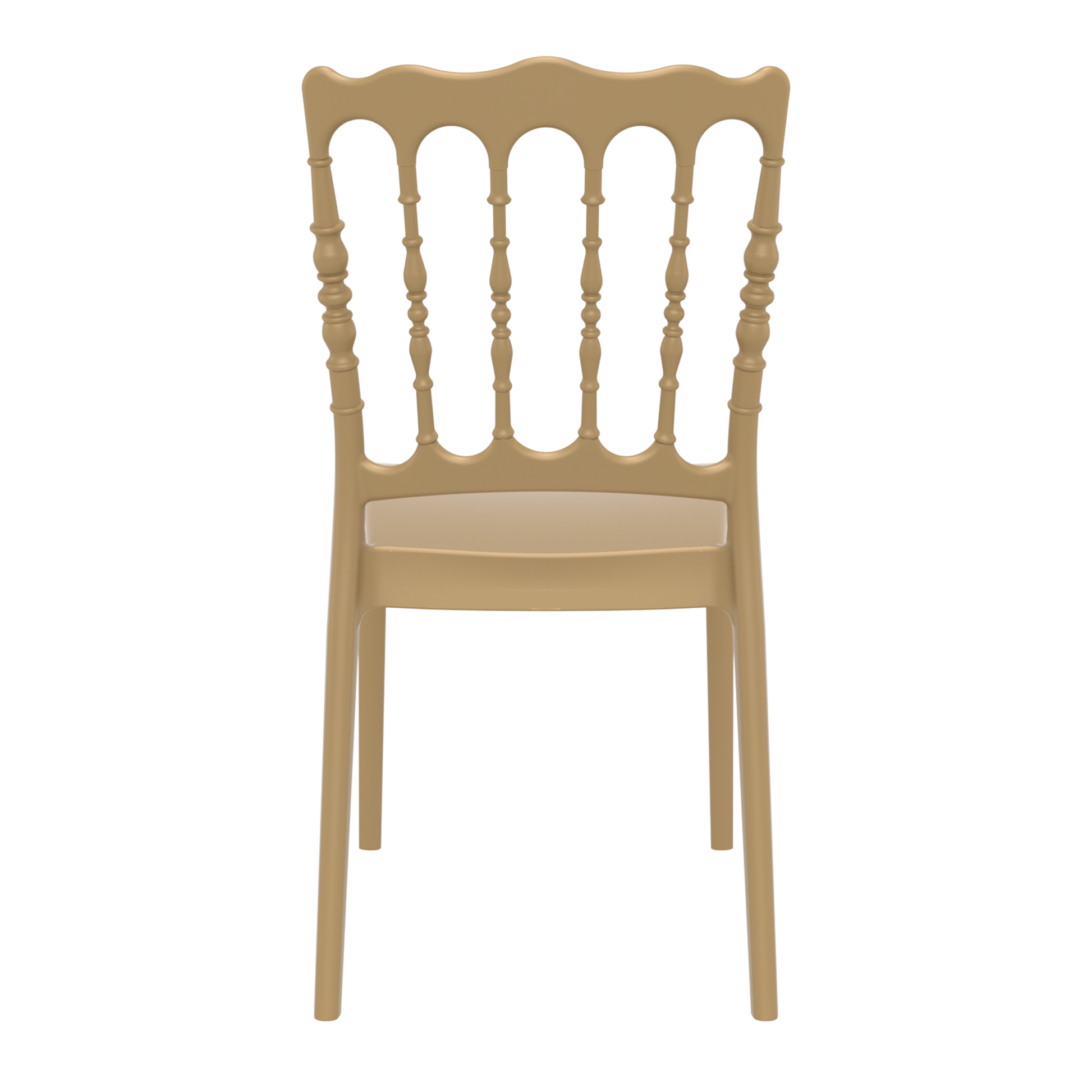 Napoleon Stacking Side Chair - Gold featuring a classic spindle back design with an elegant gold finish, ideal for contract furniture and hospitality settings.