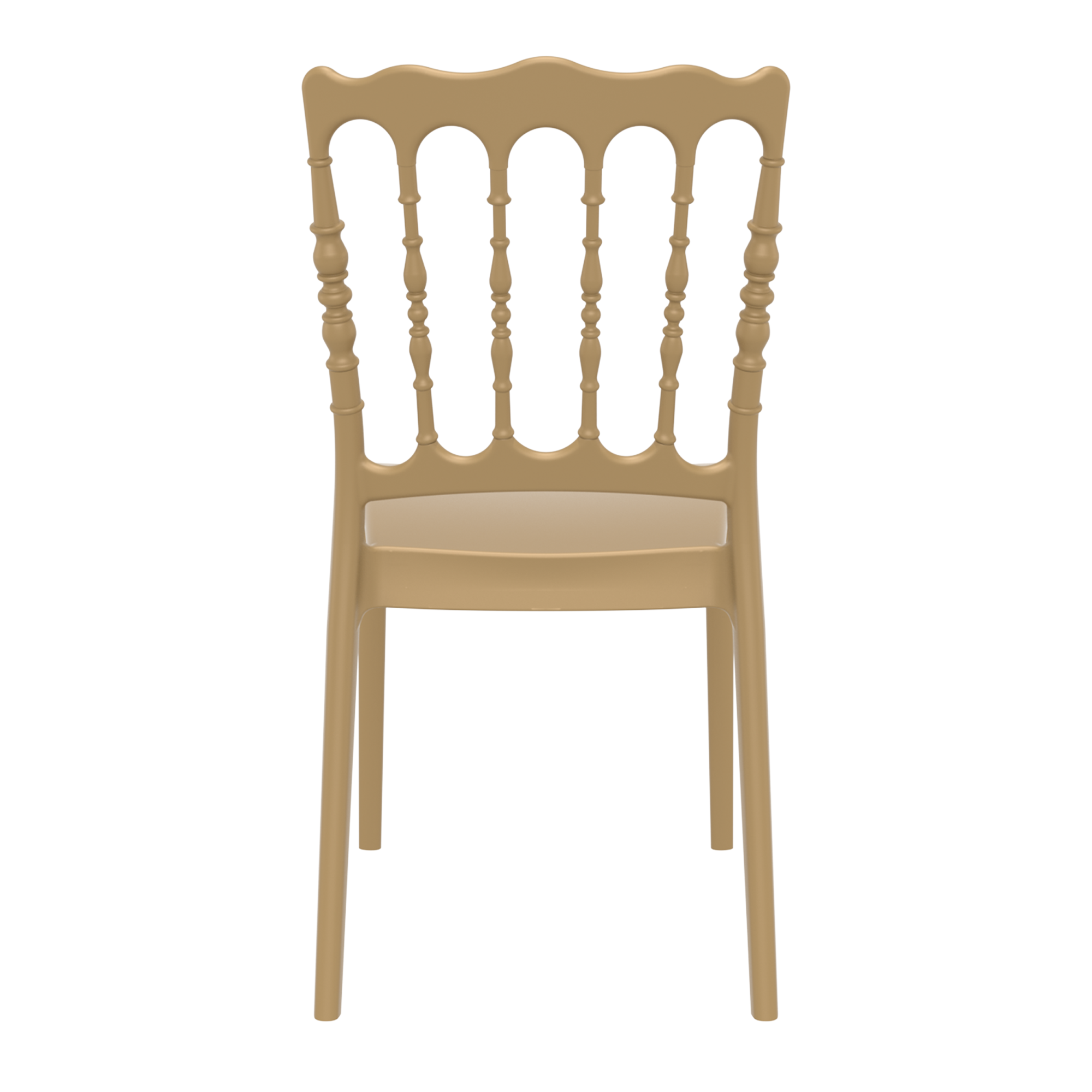 Napoleon Stacking Side Chair - Gold featuring a classic spindle back design with an elegant gold finish, ideal for contract furniture and hospitality settings.