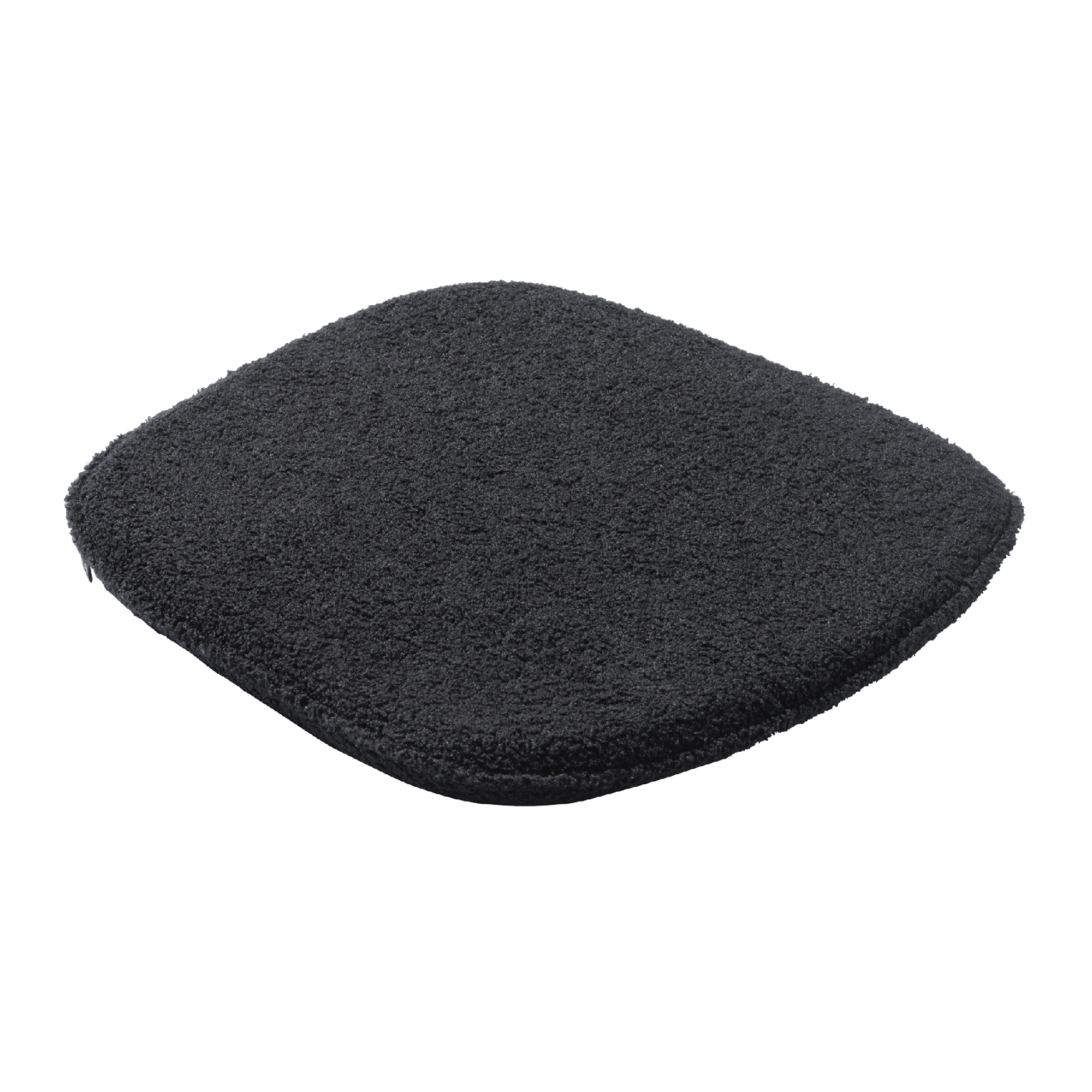 Black upholstered seat pad designed for Nina Stacking Side Chair - Black - Black Upholstered Seat Pad, offering comfort and durability for commercial and hospitality use.