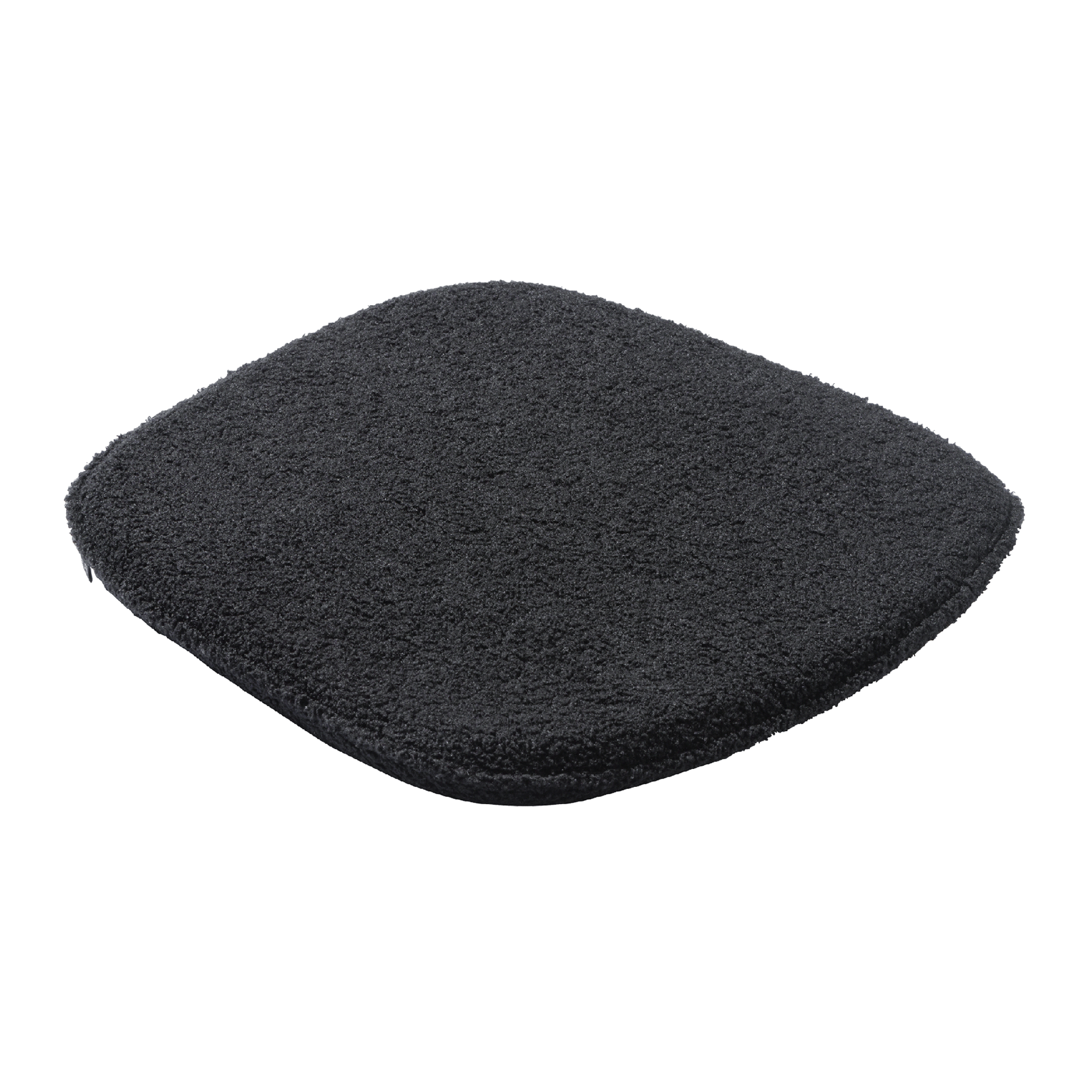 Black upholstered seat pad for Nina Stacking Side Chair - Natural Oak, designed for comfort and durability in contract furniture settings.