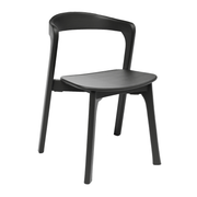 Nina Stacking Side Chair - Black with a sleek, minimalist design featuring a curved backrest and durable frame, ideal for commercial interiors and contract furniture use.