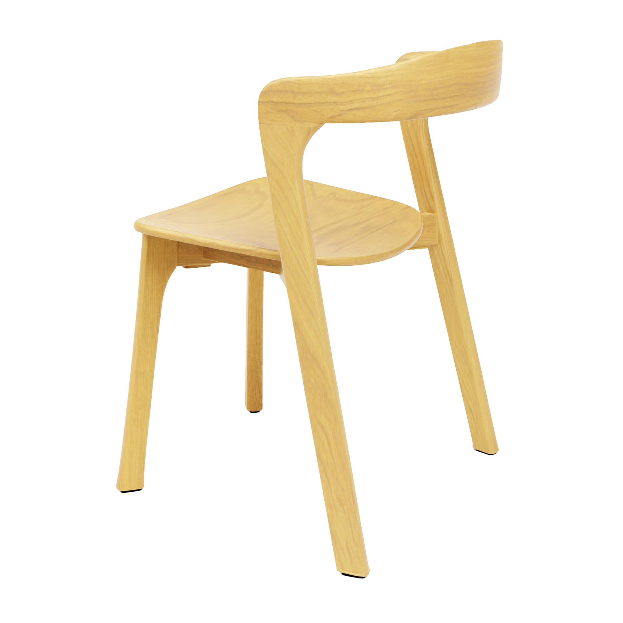 Nina Stacking Side Chair - Natural Oak with a sleek curved backrest and solid wood frame, designed for commercial use with stackable convenience and natural oak finish.