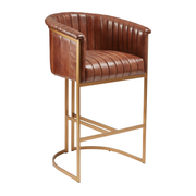 Nolan Bar stool - Genuine Pecan Brown leather