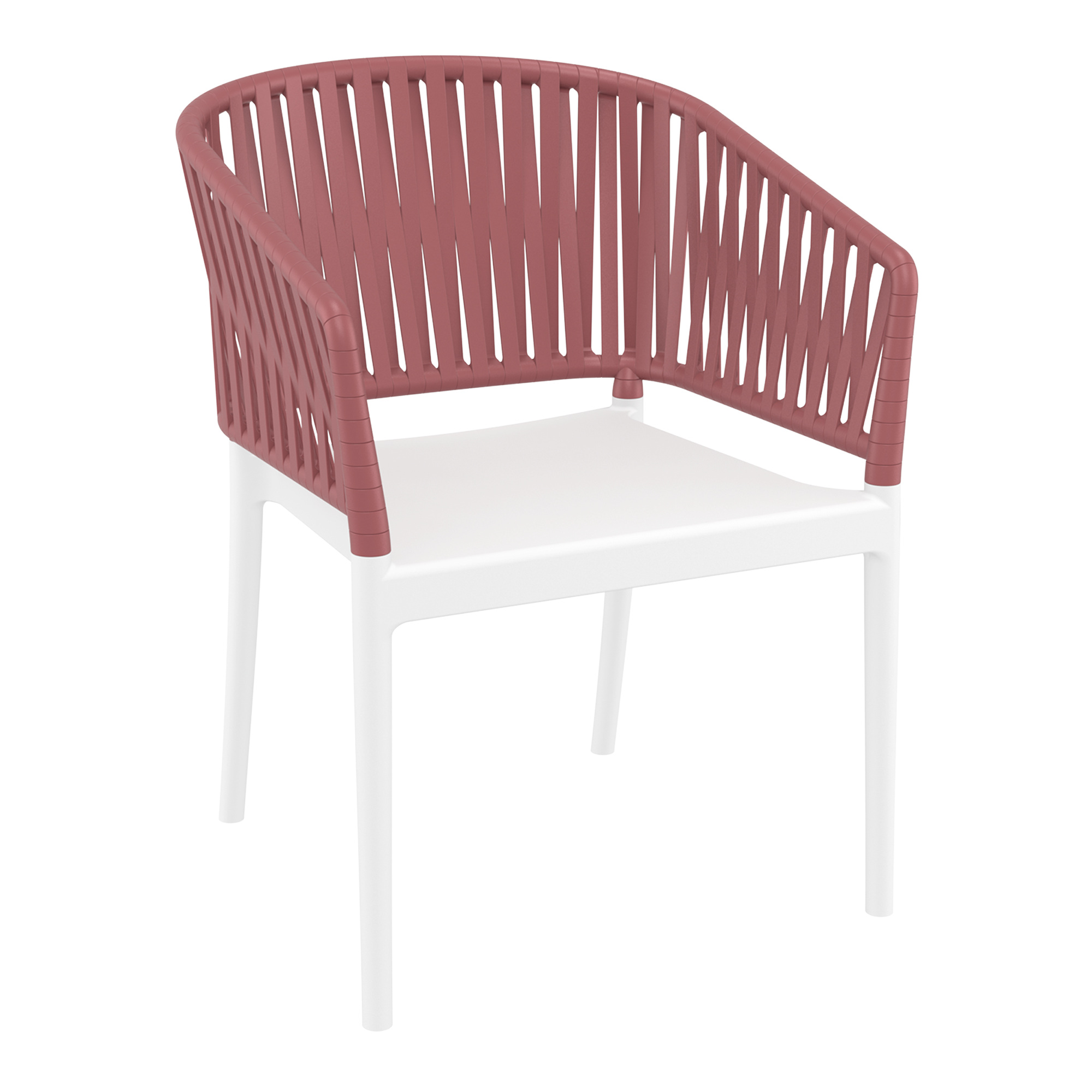 Portofino Stacking Armchair - White/Marsala