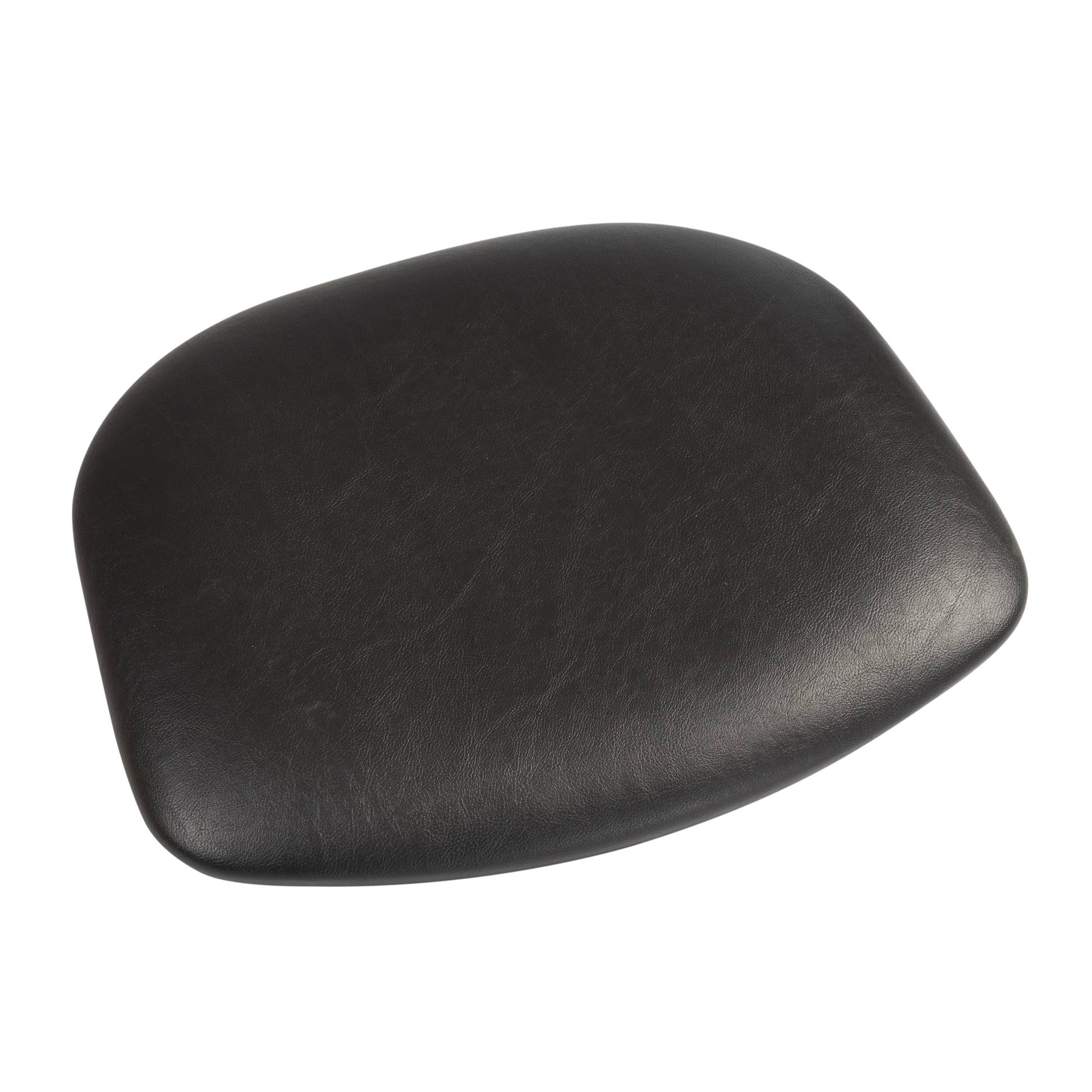 Cushioned black seat pad designed for the Relish Arm Chair - Natural Oak - Lascari Vintage Black Seat Pad, showcasing smooth leather upholstery with subtle texture.