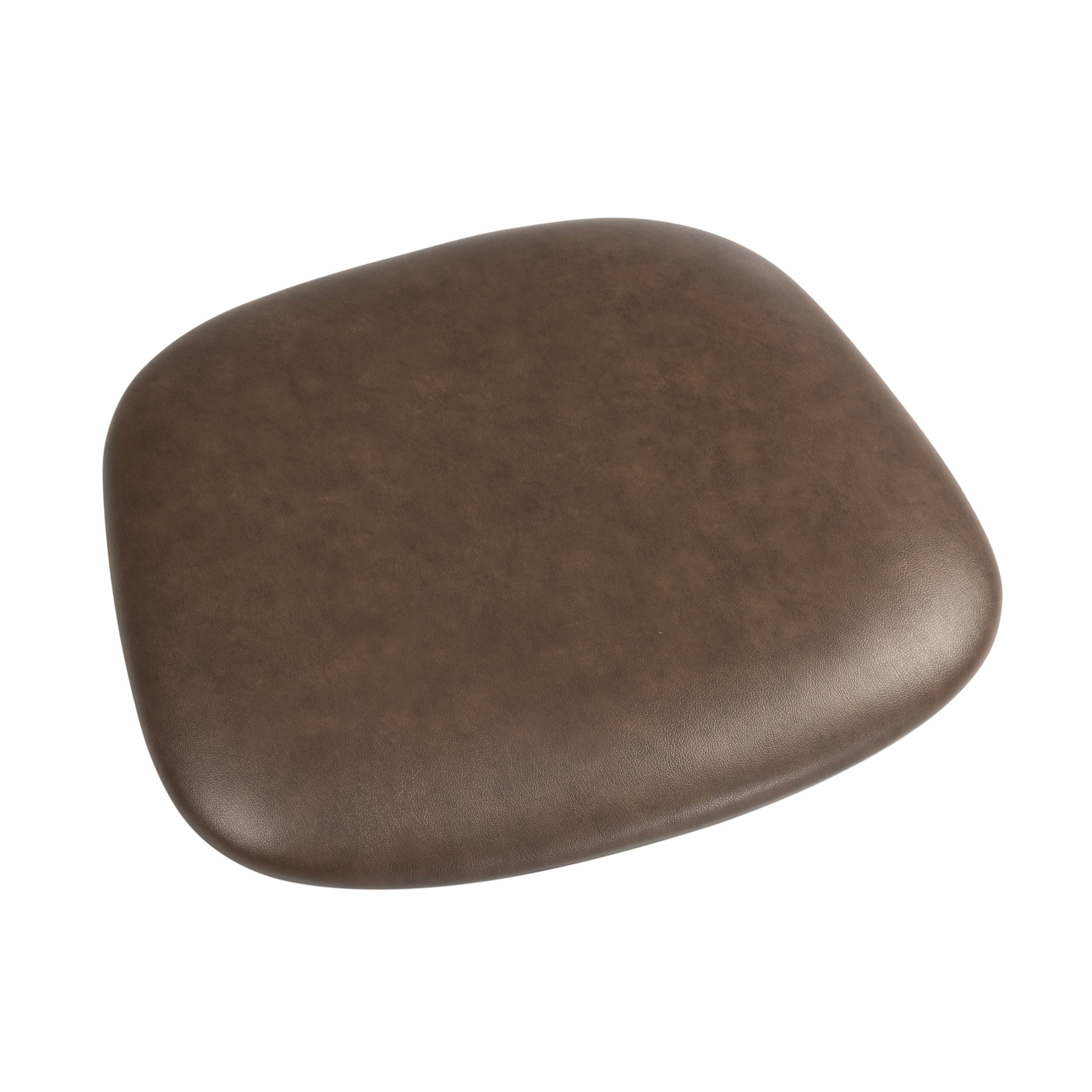 Relish Bar Stool - Beech Satin Black - Natural Cane Back - Lascari Vintage Brown Seat Pad showcasing a smooth, vintage brown upholstered seat cushion.