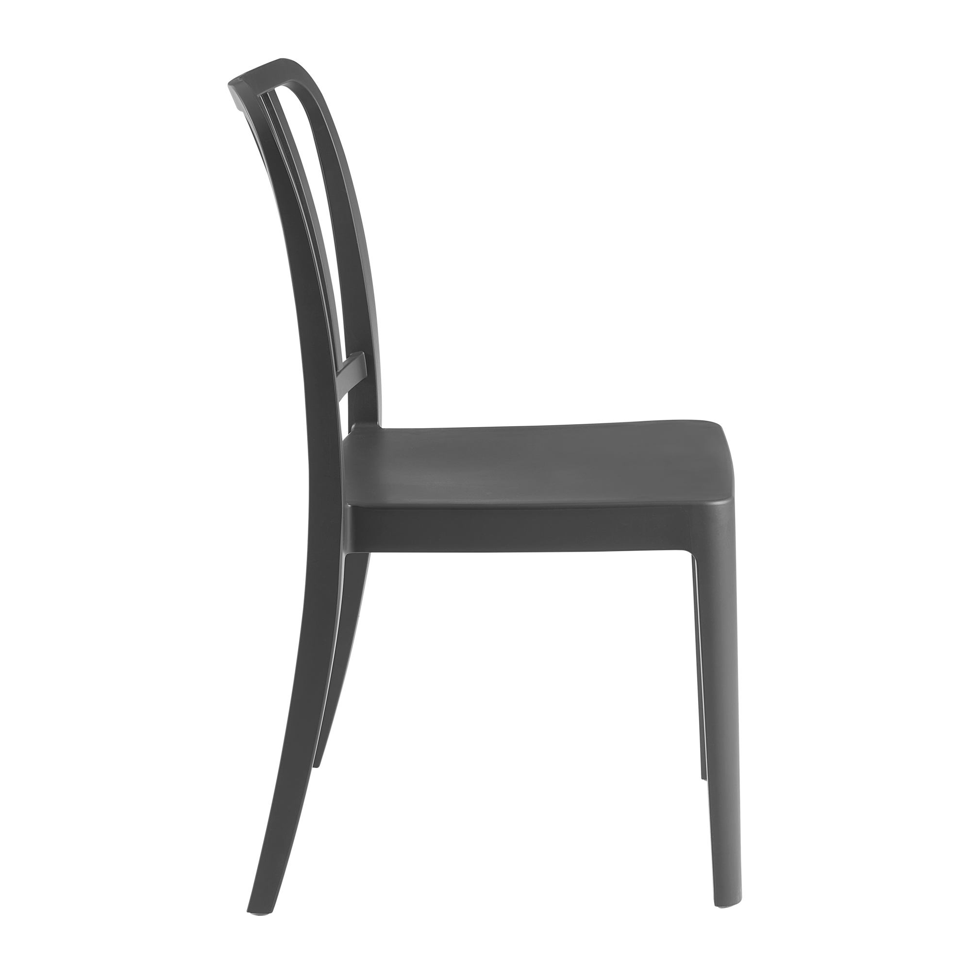 Rock Recycled Side Chair - Anthracite in a sleek, minimalist design featuring a dark grey recycled material finish, ideal for commercial or hospitality use.