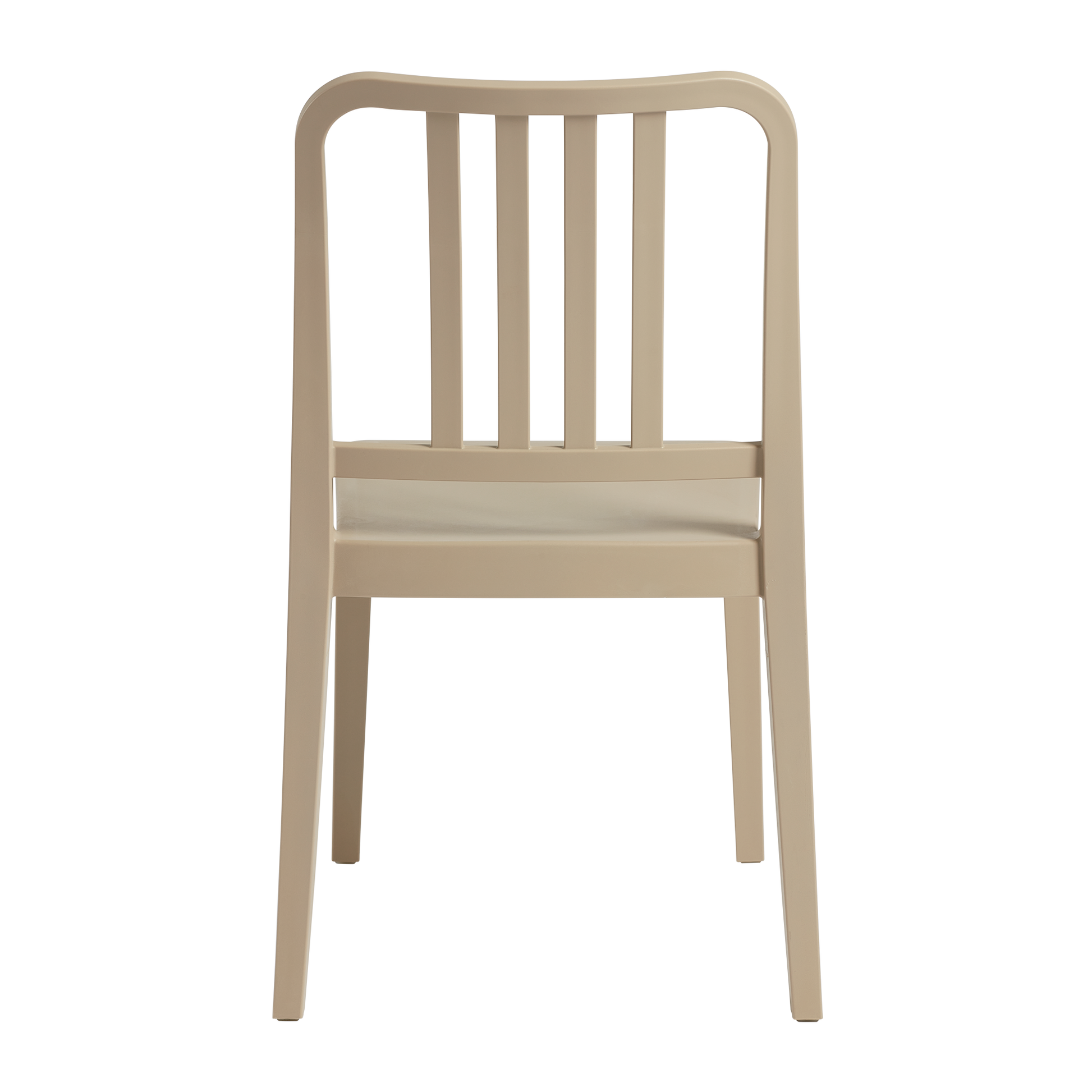 Rock Recycled Side Chair - Anthracite shown from the back, featuring a sleek modern design with vertical slats and a recycled material construction in a neutral anthracite shade.