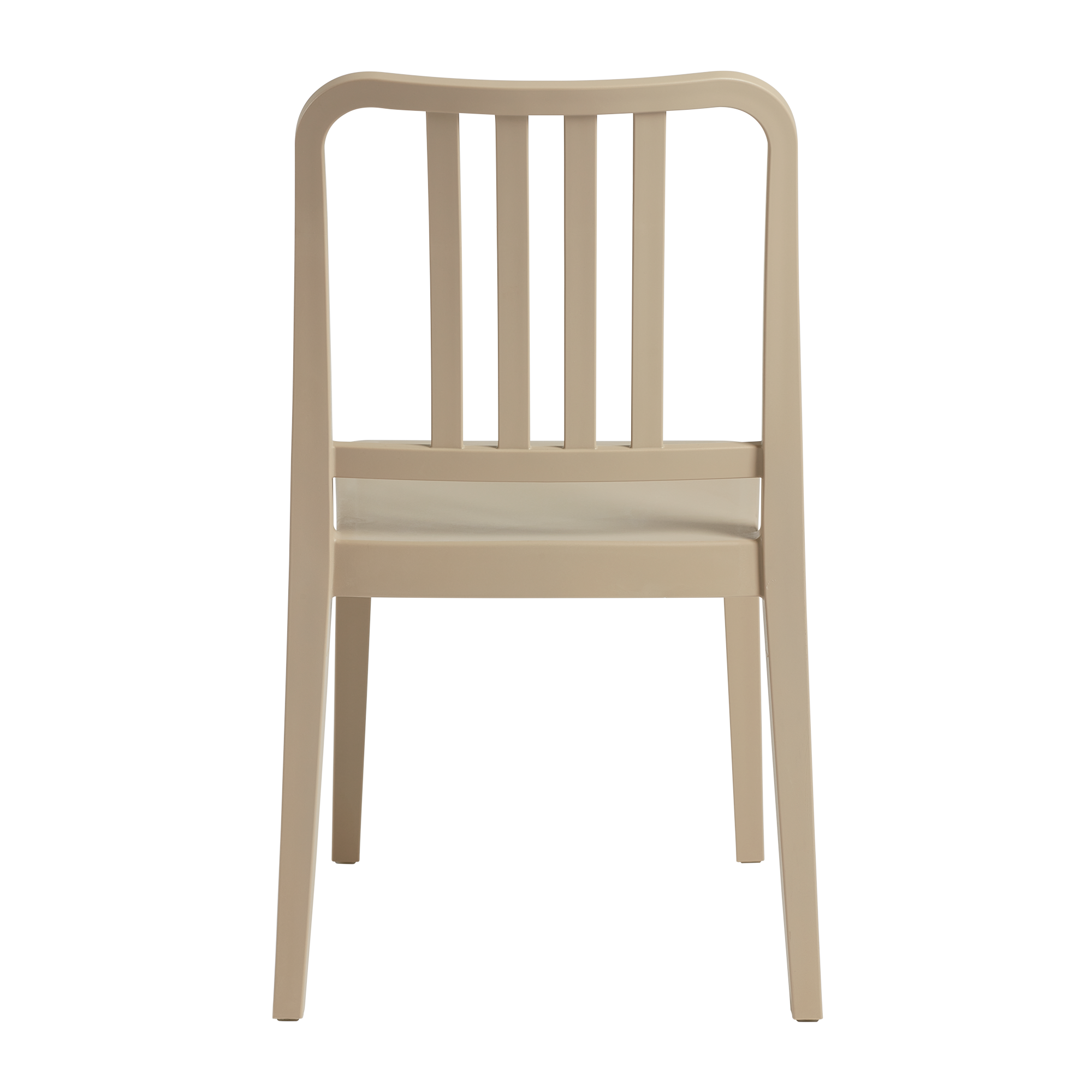 Rock Recycled Side Chair - Anthracite shown from the back, featuring a sleek modern design with vertical slats and a recycled material construction in a neutral anthracite shade.