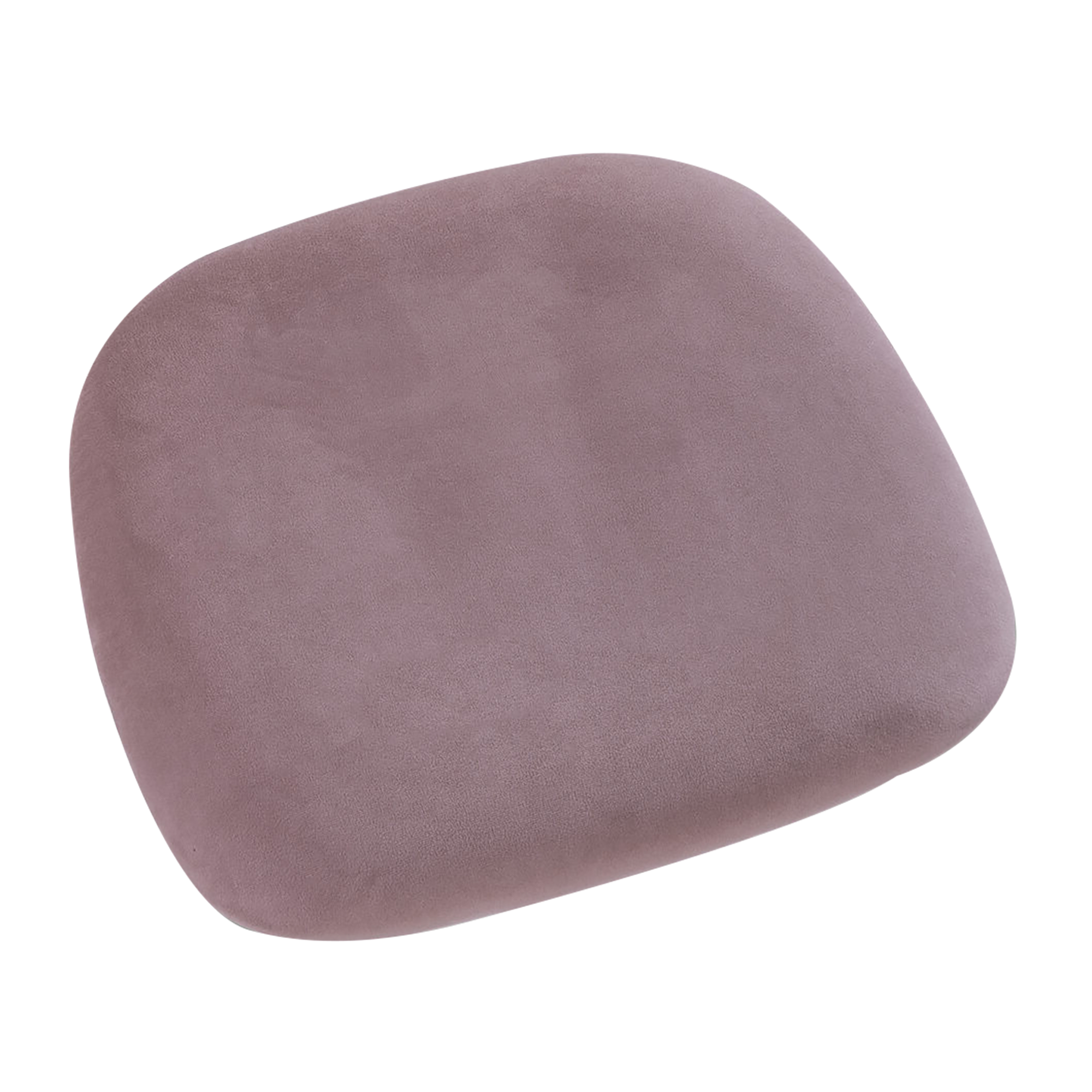 Pink velvet upholstered seat pad designed for the Ronda Stacking Side Chair - Black Frame, featuring soft fabric and smooth contours for comfortable seating.