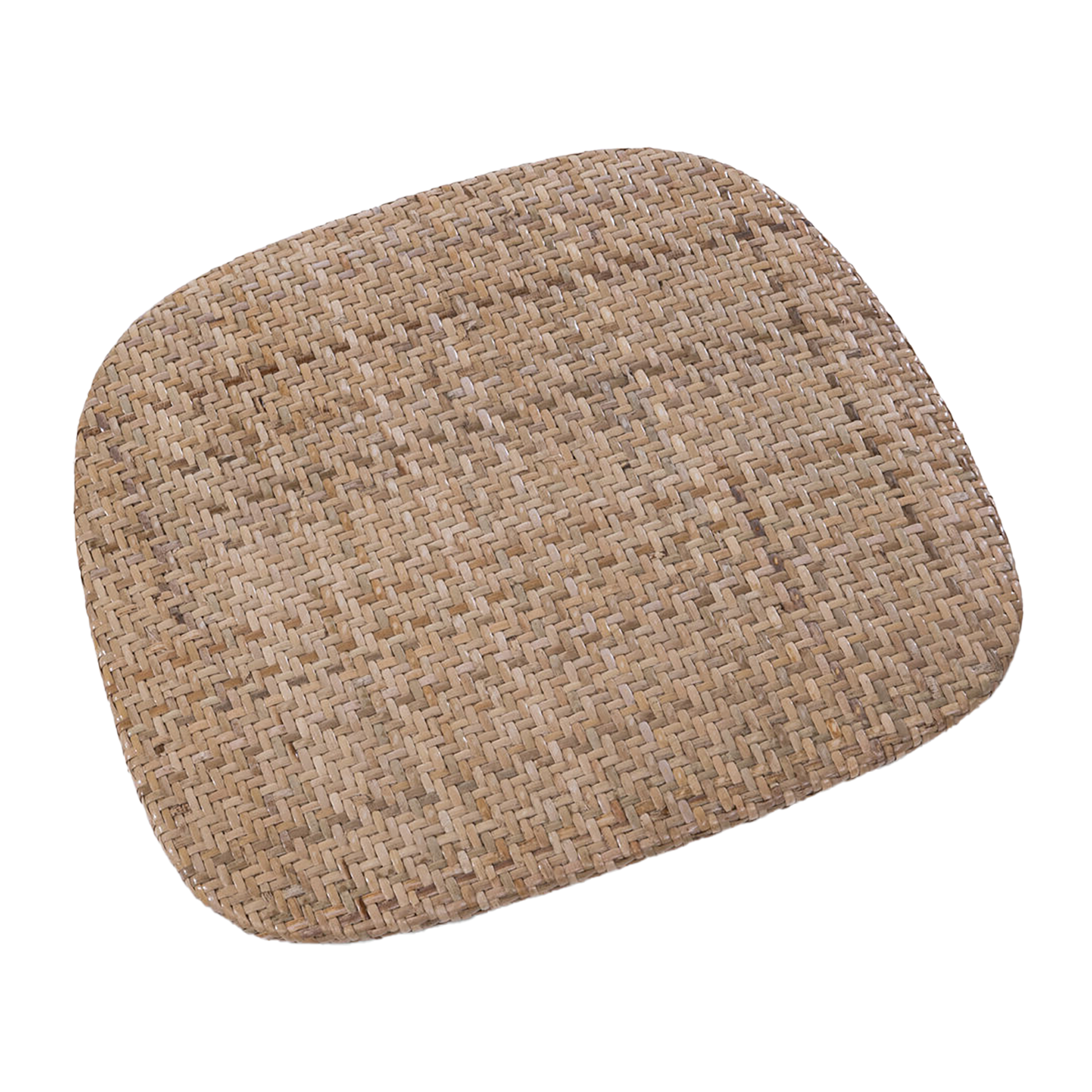 Ronda Stacking Side Chair Seat Pad - Natural Rattan featuring a woven natural rattan surface in a soft, rounded square shape designed for comfort and style.