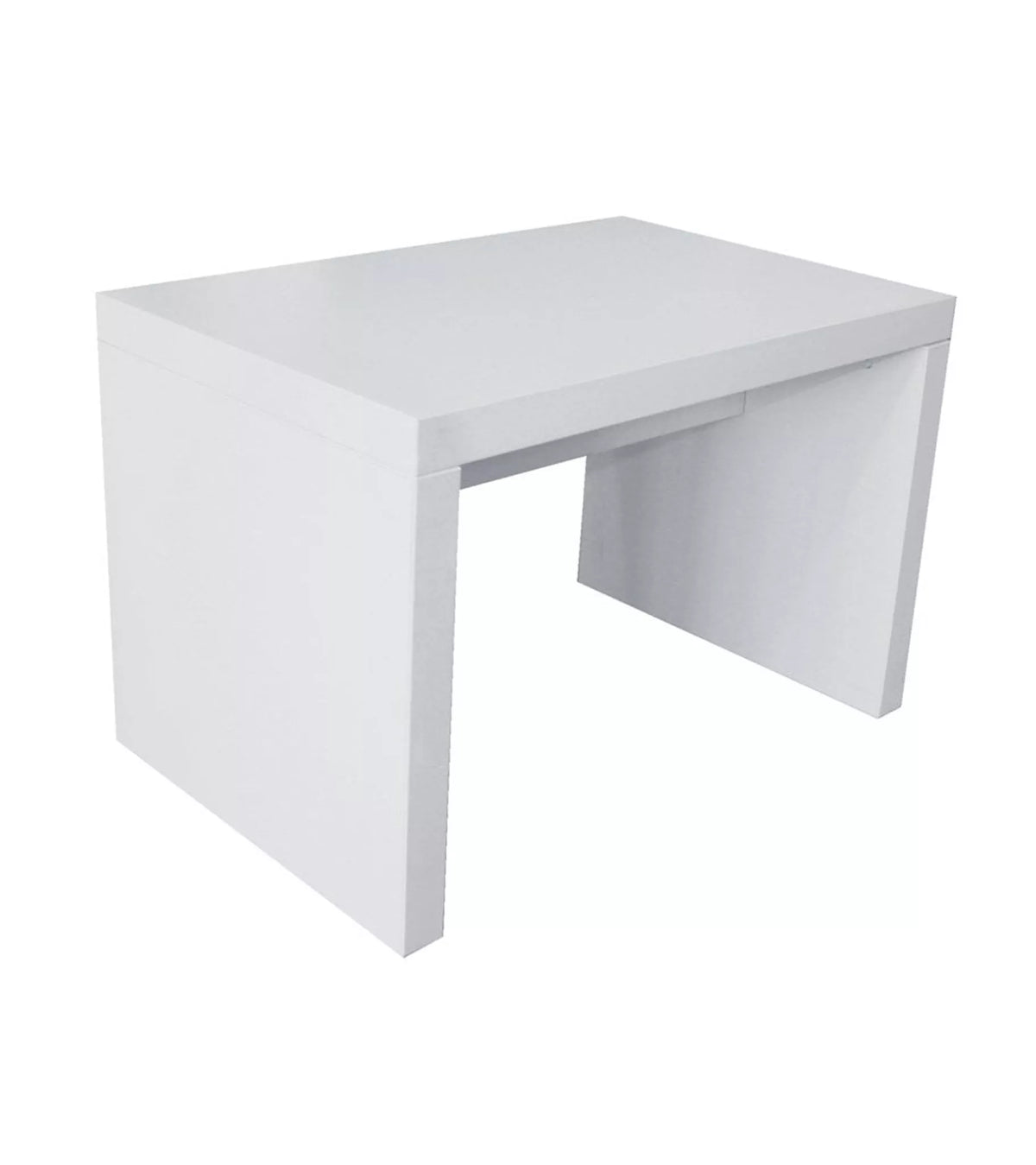 Small white retail merchandising display table 600mm wide
