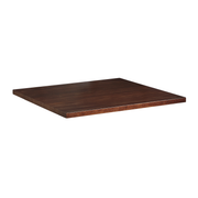 Solid Ash Table Top - Dark Walnut - 60 x 60cm x 25mm with Hairpin legs, featuring a rich dark walnut finish with a smooth, sturdy square surface ideal for commercial and hospitality settings.