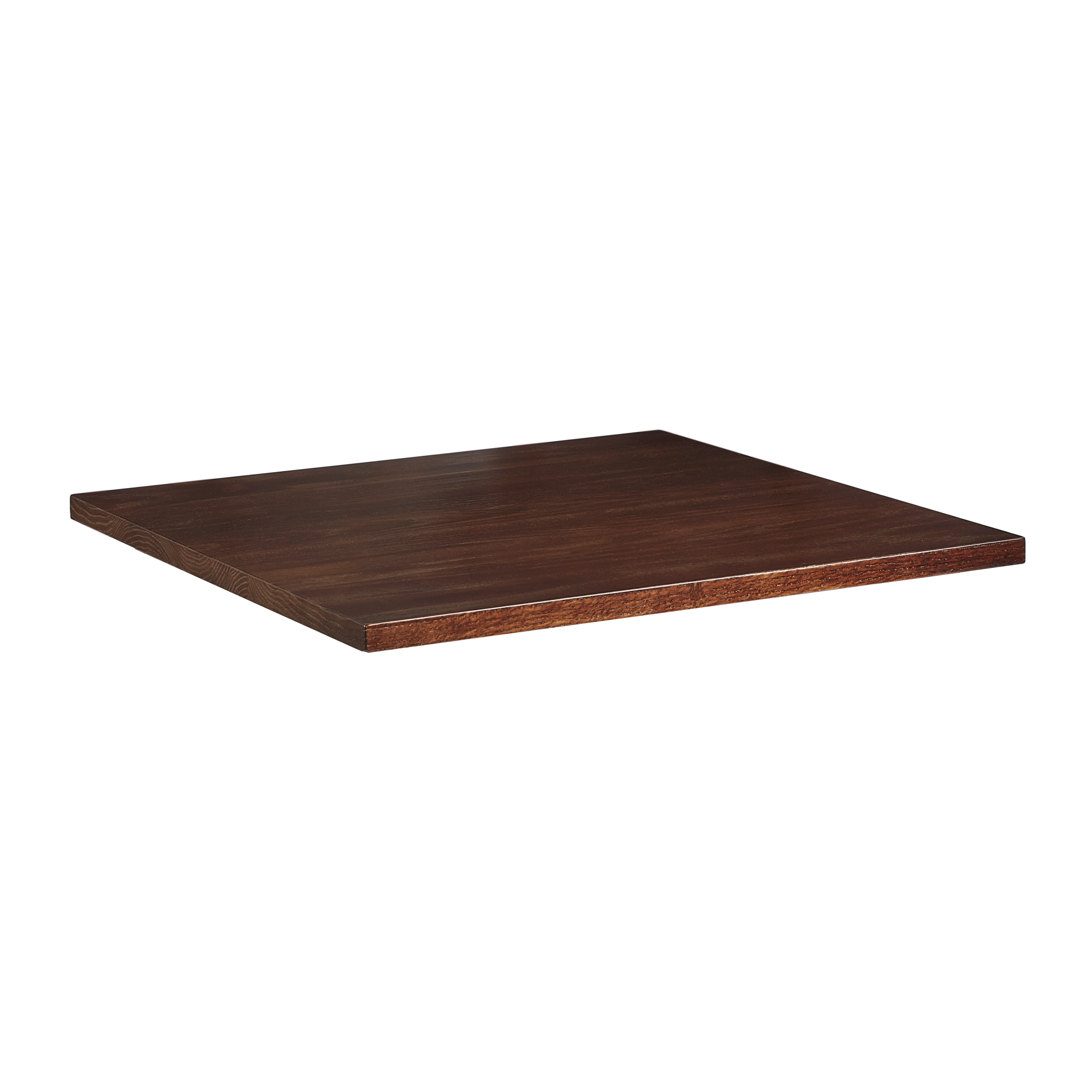 Solid Ash Table Top - Dark Walnut - 60 x 60cm x 25mm with Hairpin legs, featuring a rich dark walnut finish with a smooth, sturdy square surface ideal for commercial and hospitality settings.