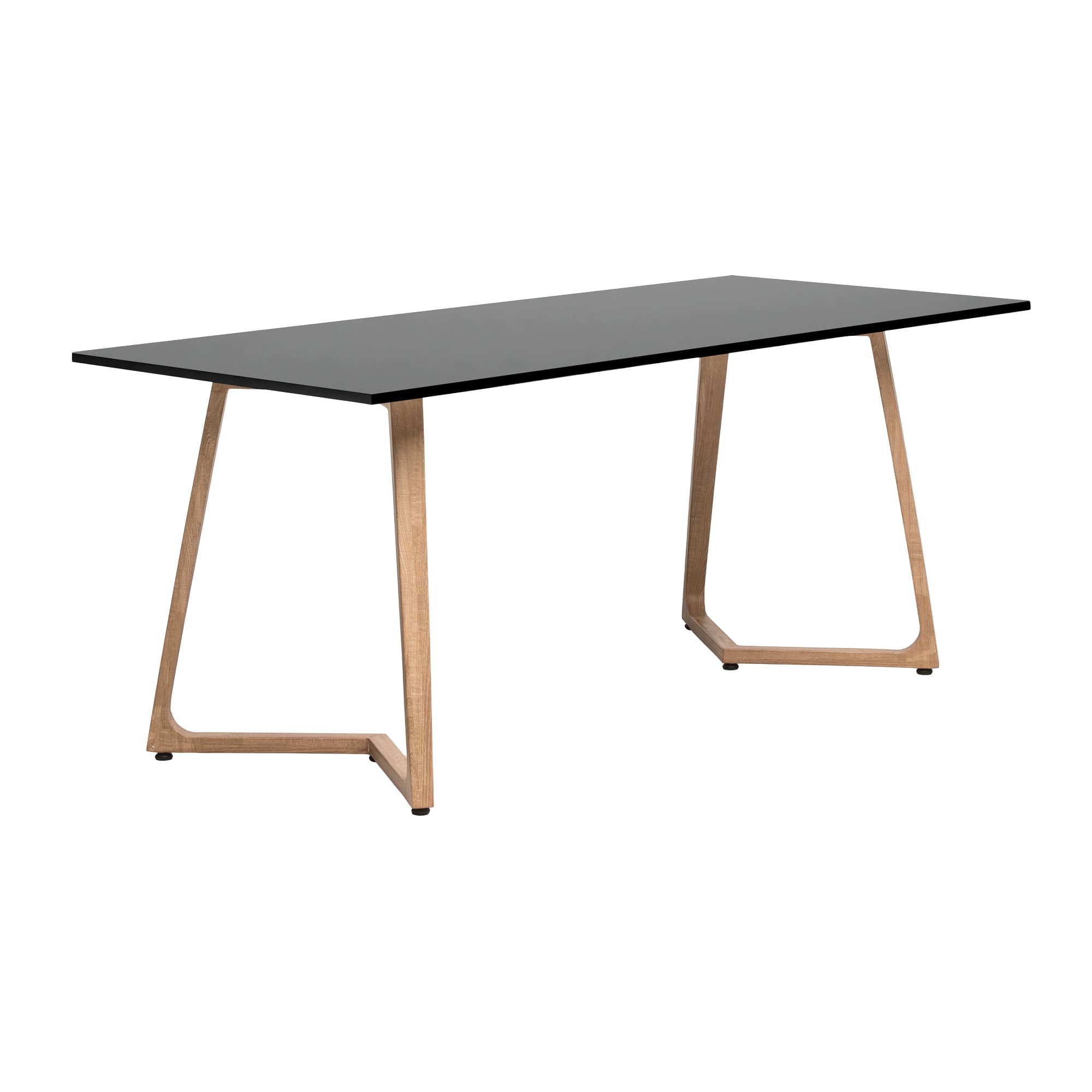 Wings Dining Table - Oak - 180x80cm - 18mm Black MFC Table Top