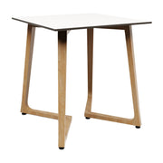 Wings Dining Table - Oak - 70x70cm - 12mm White HPL Table Top