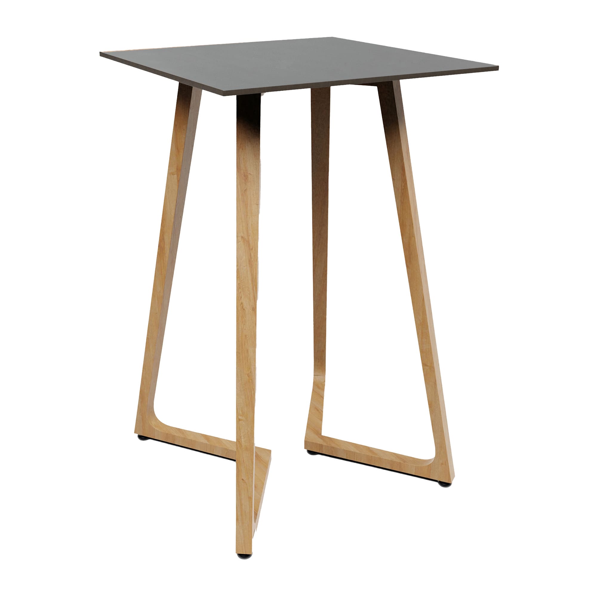 Wings Poseur Table - Oak - 70x70cm - 12mm Black HPL Table Top