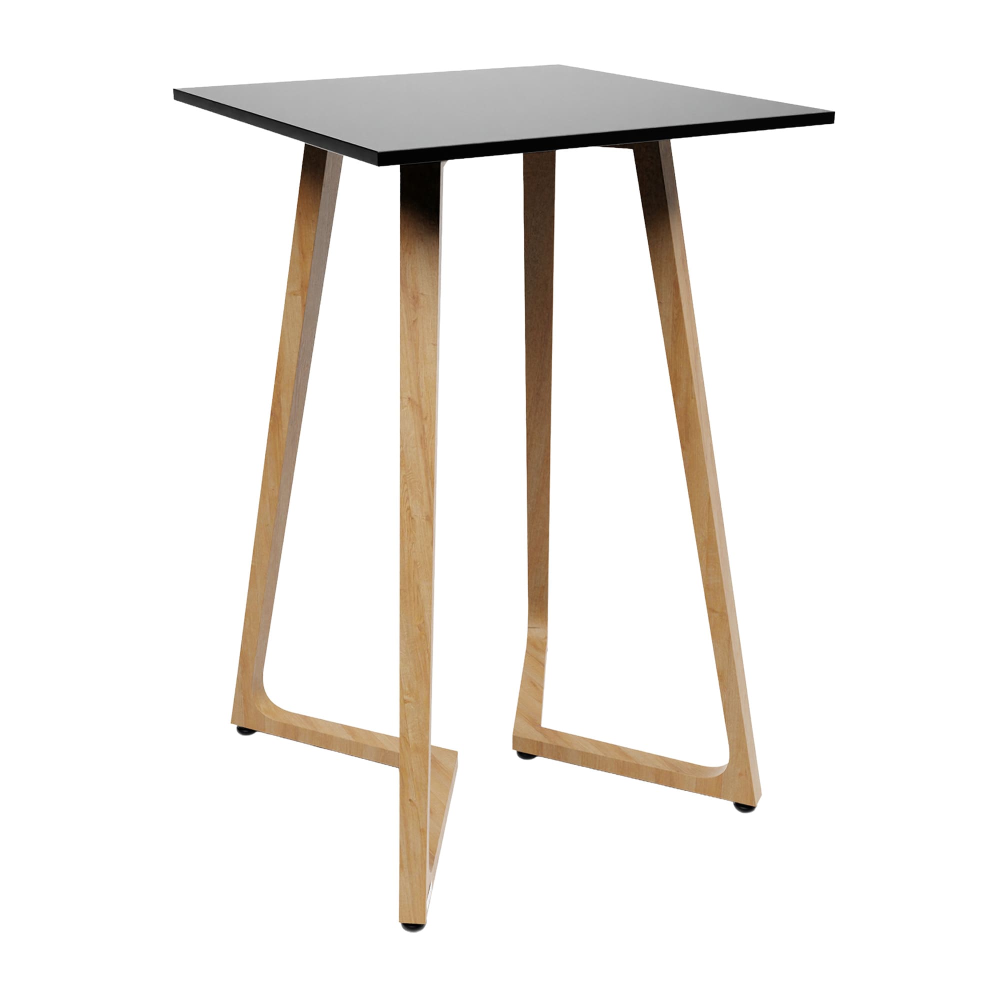 Wings Poseur Table - Oak - 70x70cm - 18mm Black MFC Table Top