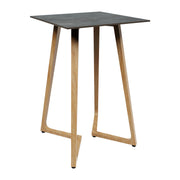 Wings Poseur Table - Oak - 70x70cm - 12mm Italian Stone HPL Table Top
