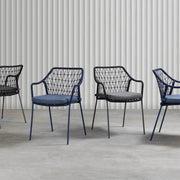 Klein Stacking Arm Chair With Cushion - Anthricite Grey