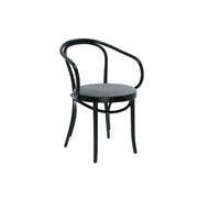 Commercial Furniture. Black chair with gray cushion on a white background