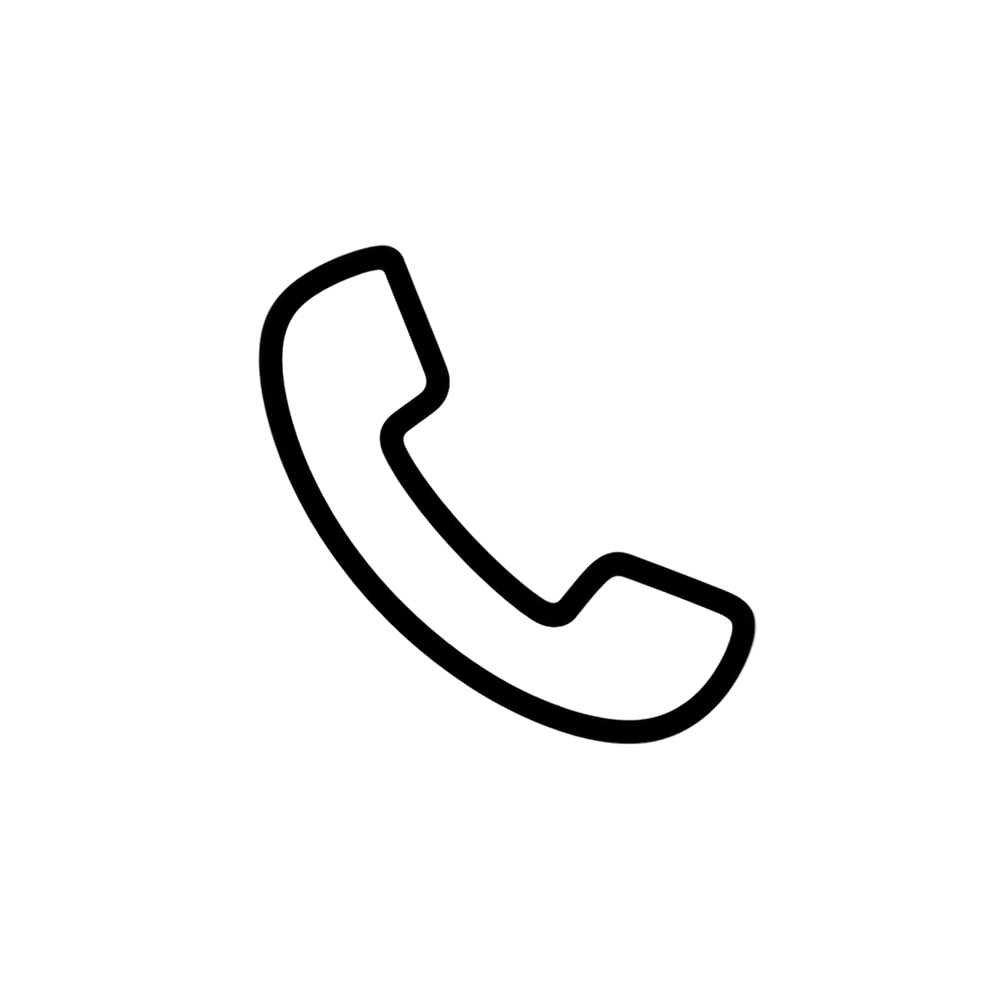 High Contract Interiors Black outline of a telephone receiver on a white background